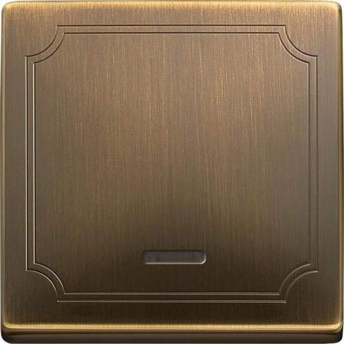 Лицевая панель Schneider Electric Merten Antique для 1-кл. выключателя с подсветкой античная латунь  картинка